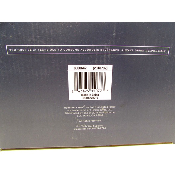 Hammer & Axe Wood Whiskey Barrel 1 L 800 ml 27 FL OZ NEW in Box - Picture 3 of 3